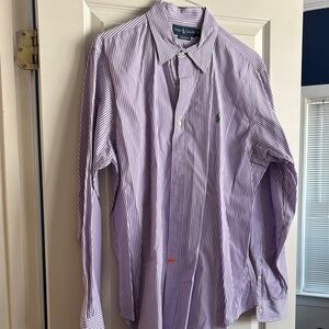 Ralph Lauren Purple and White Striped Shirt